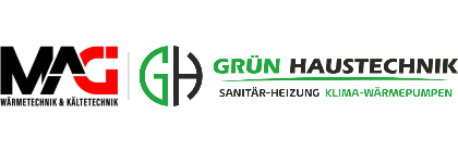 Logos MAG Wärmetechnik und Grün Haustechnik